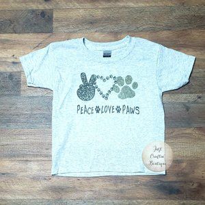 Peace Love Paws / Youth Only / READY TO GO SHIRT